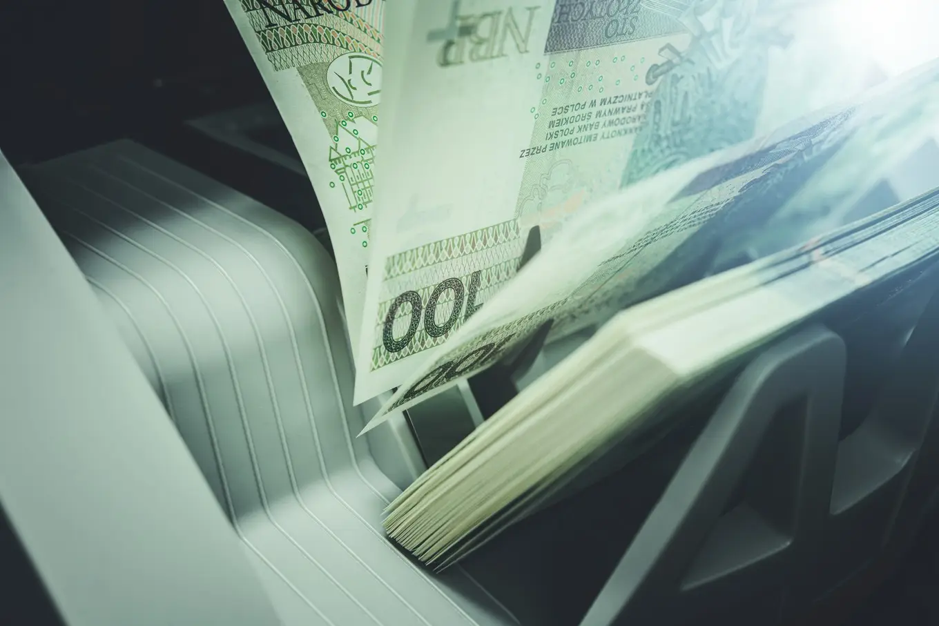 pieniądze w liczarce